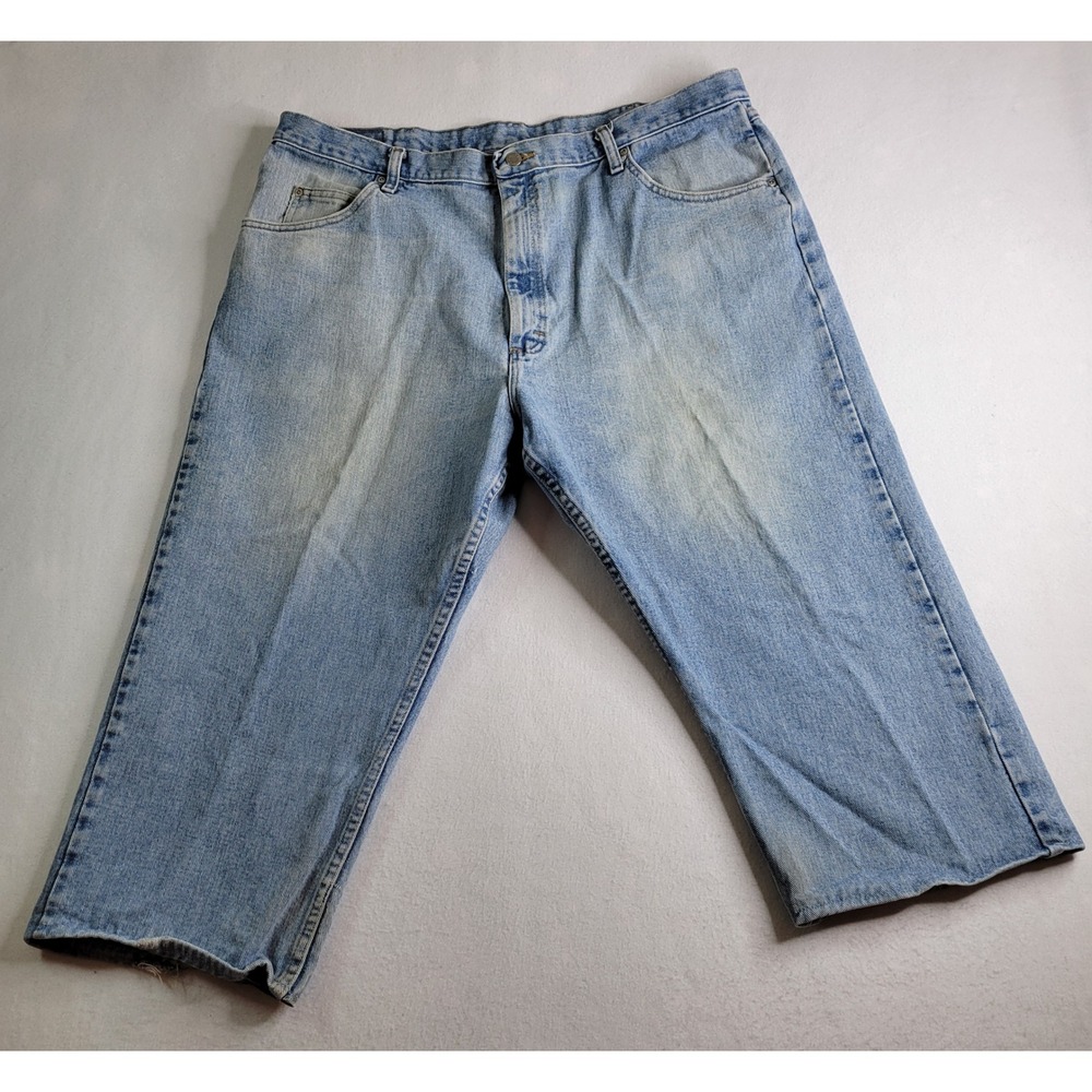 Wrangler Authentic Jeans Mens‎ 40 Light Wash Custom Cropped Denim 21 Inseam